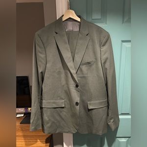 H&M gray green suit